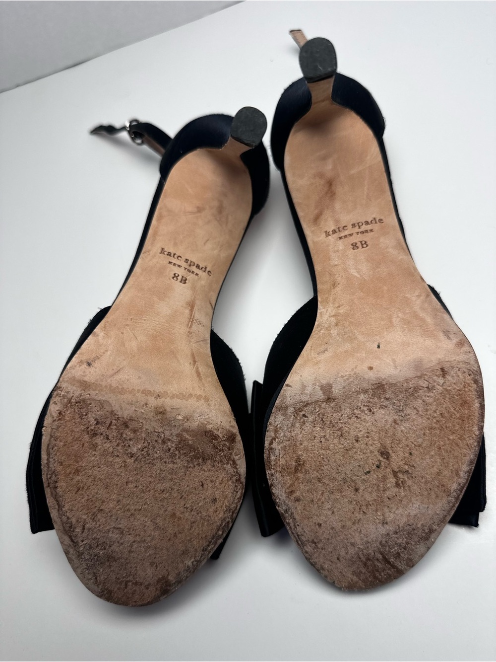kate spade Black Satin Bow Ankle-Strap Sandals - Picture 5 of 5